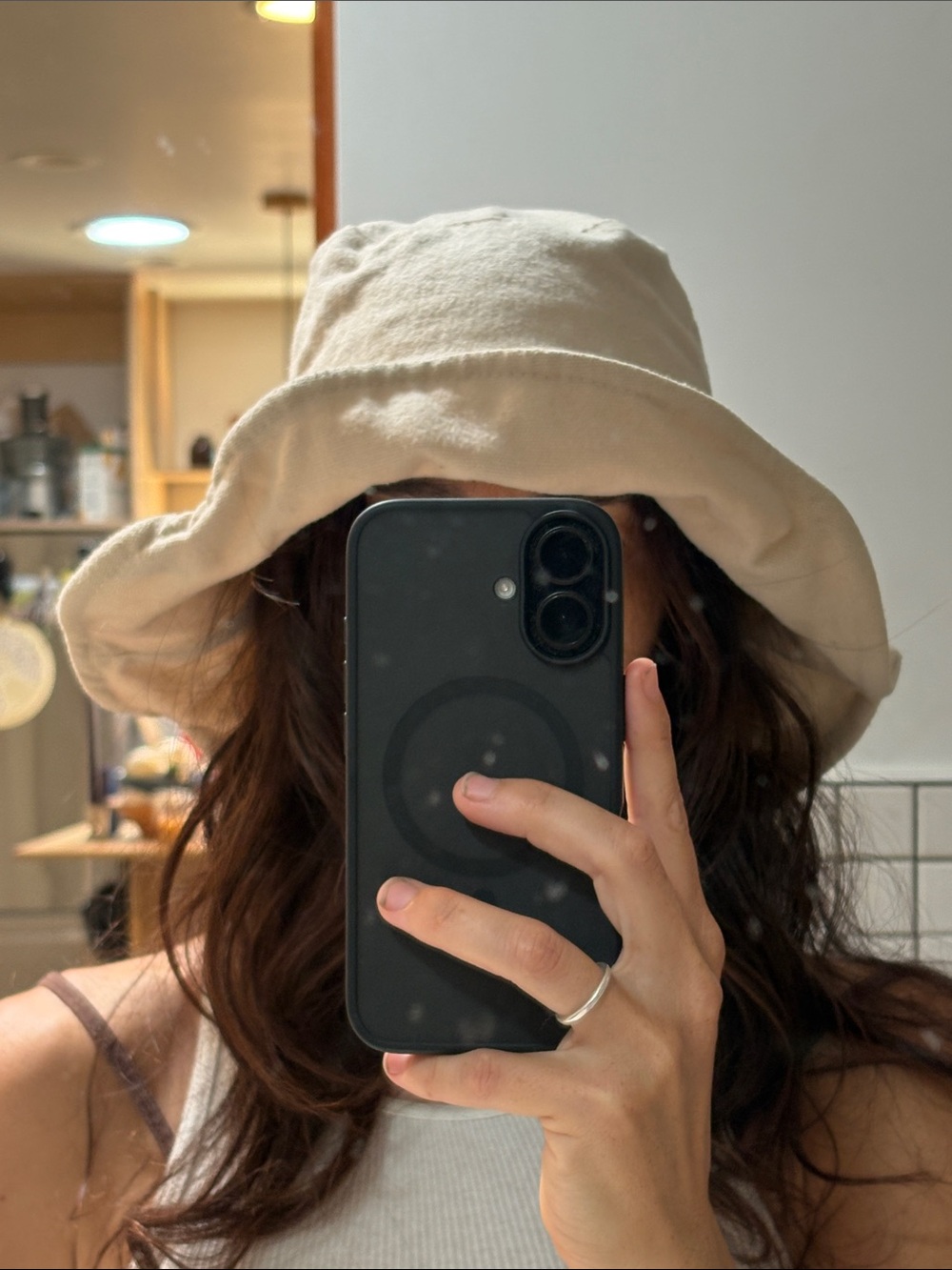 Cream Cotton Bucket Hat - Unbranded